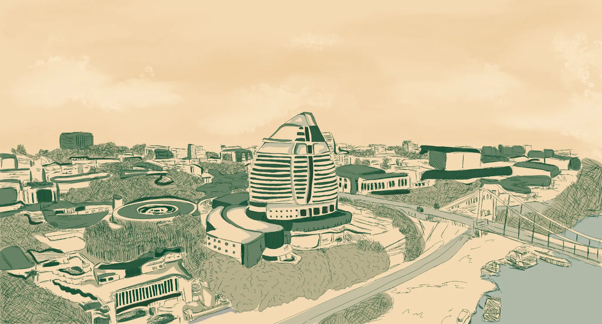 Nile Active’s Khartoum city landscape artwork